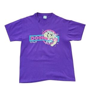 Vintage 90s Dogwater Cafe St Pete Florida Graphic Puppy Dog Animal T-Shirt